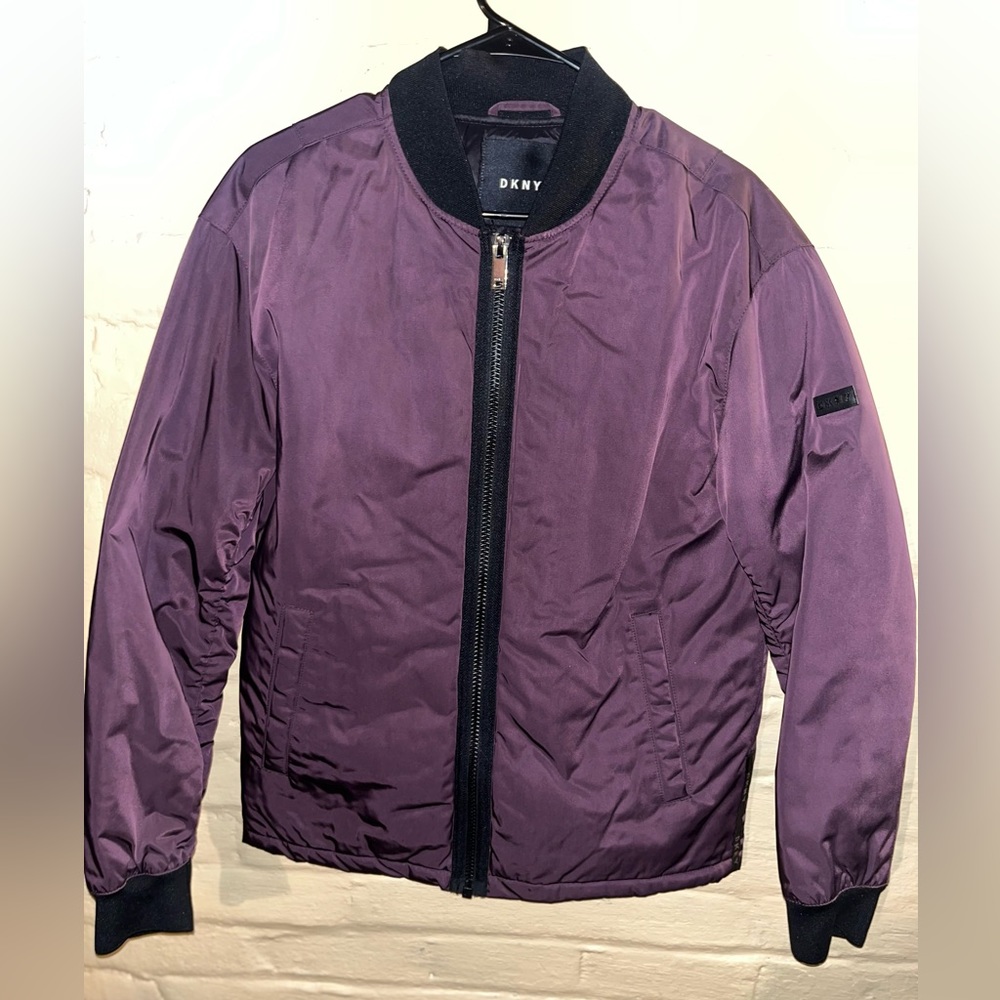 Purple DKNY Unisex Bomber Jacket